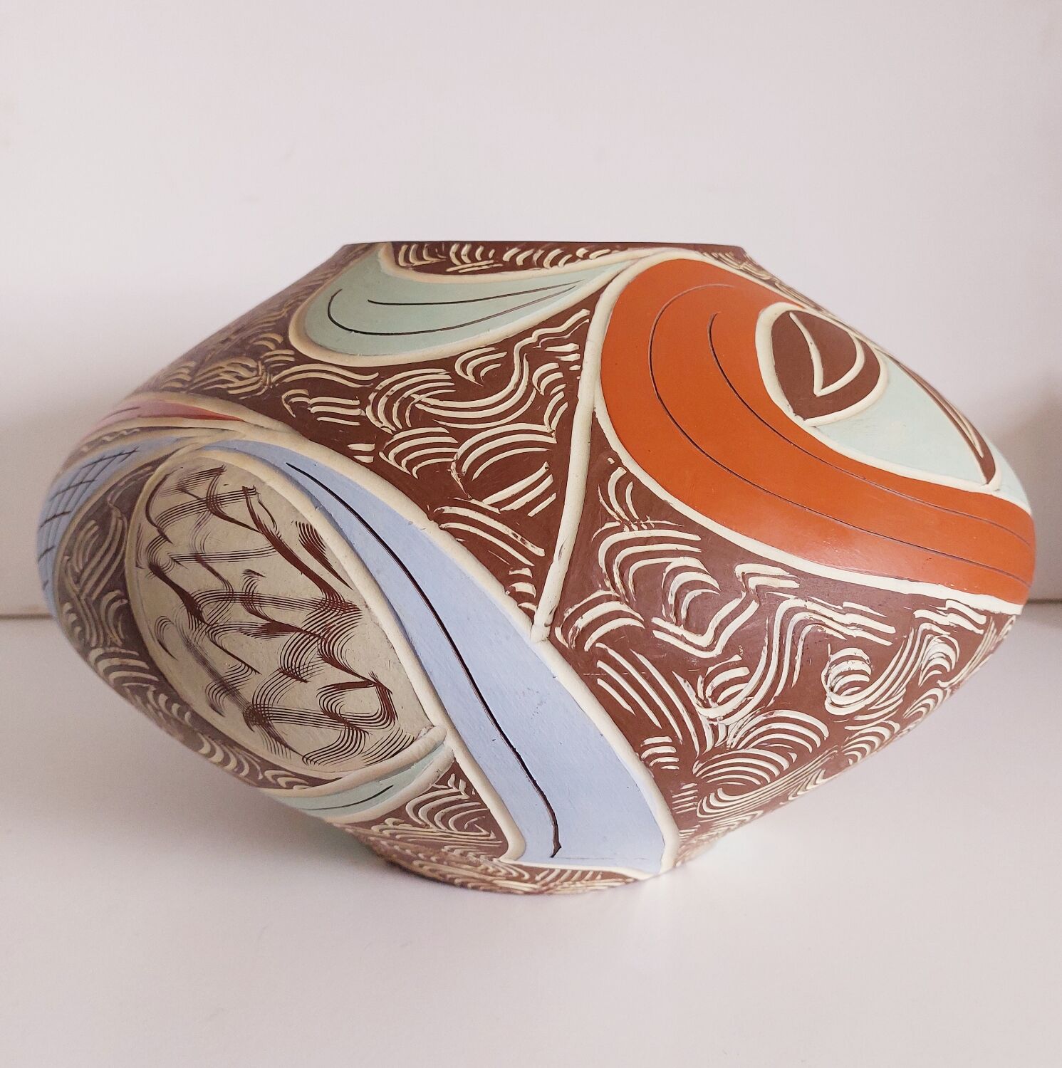 50s pottery vase numbered