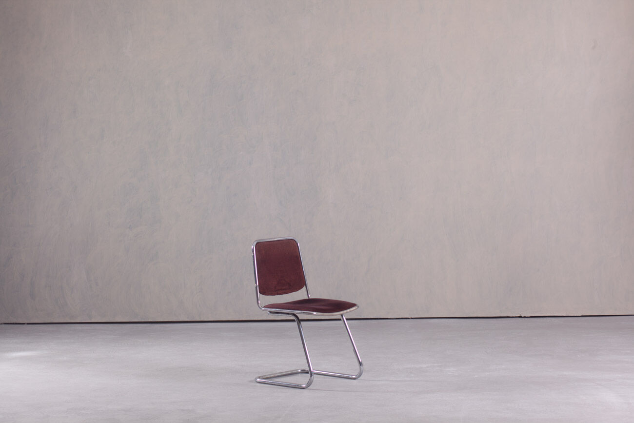 Vintage tubular steel dining chair, Italy, 1970’s