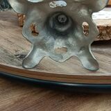 Footed vase in regula and molded glass