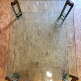 Table basse en verre et laiton par Peter Ghyczy, Pays-bas 1970