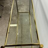 Vintage console in brown metal and brass 1970