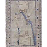 Shabby chic vintage turkish village pictorial rug 3'7'' x 5'4''