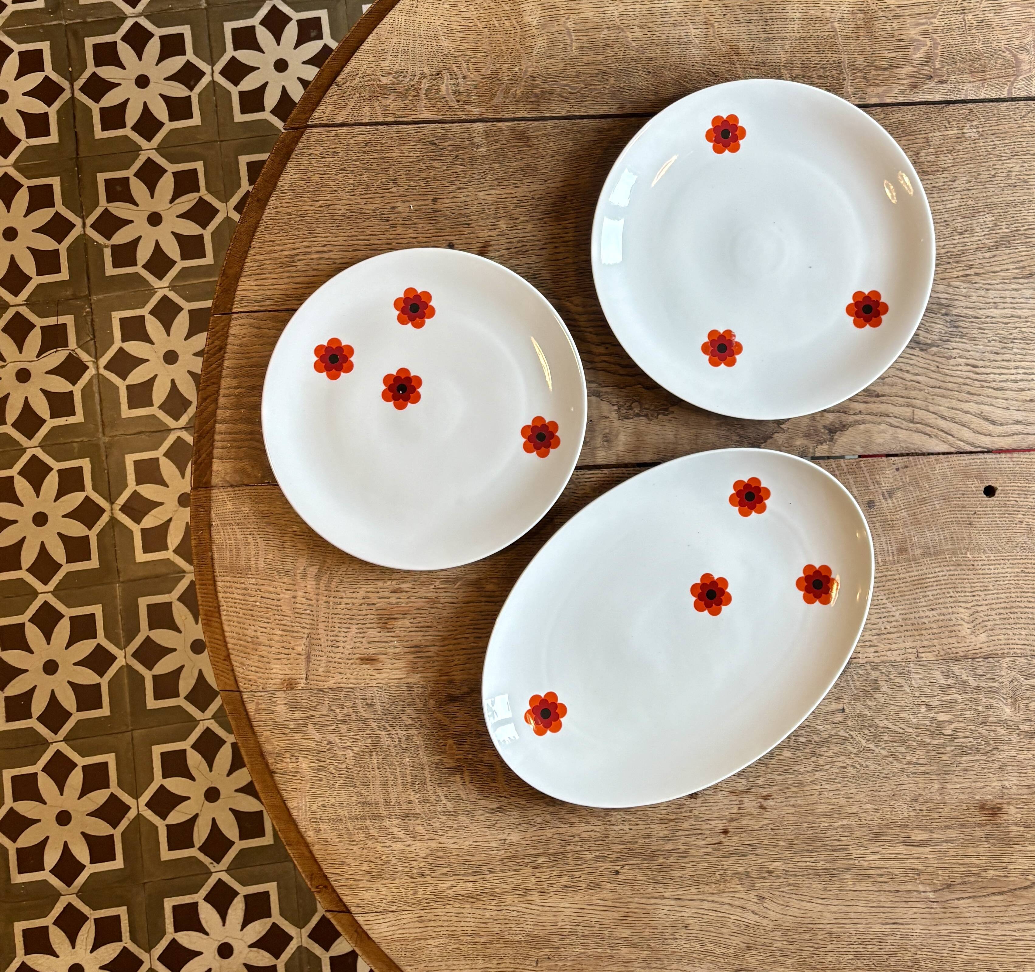 Lot de 3 plats de service vintages Scherzer Bavaria