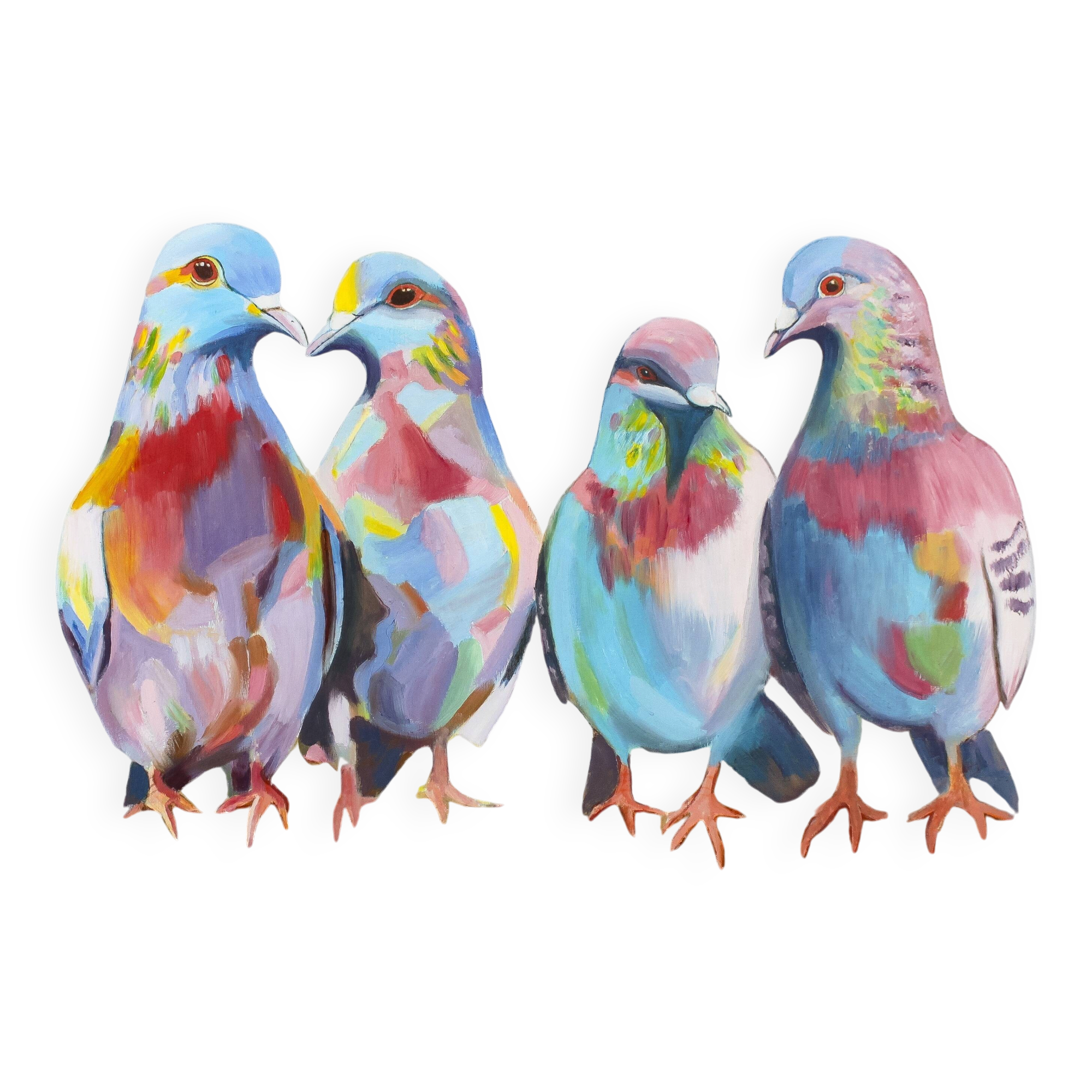 Painting of doves. Picture of doves. Doves in oil.