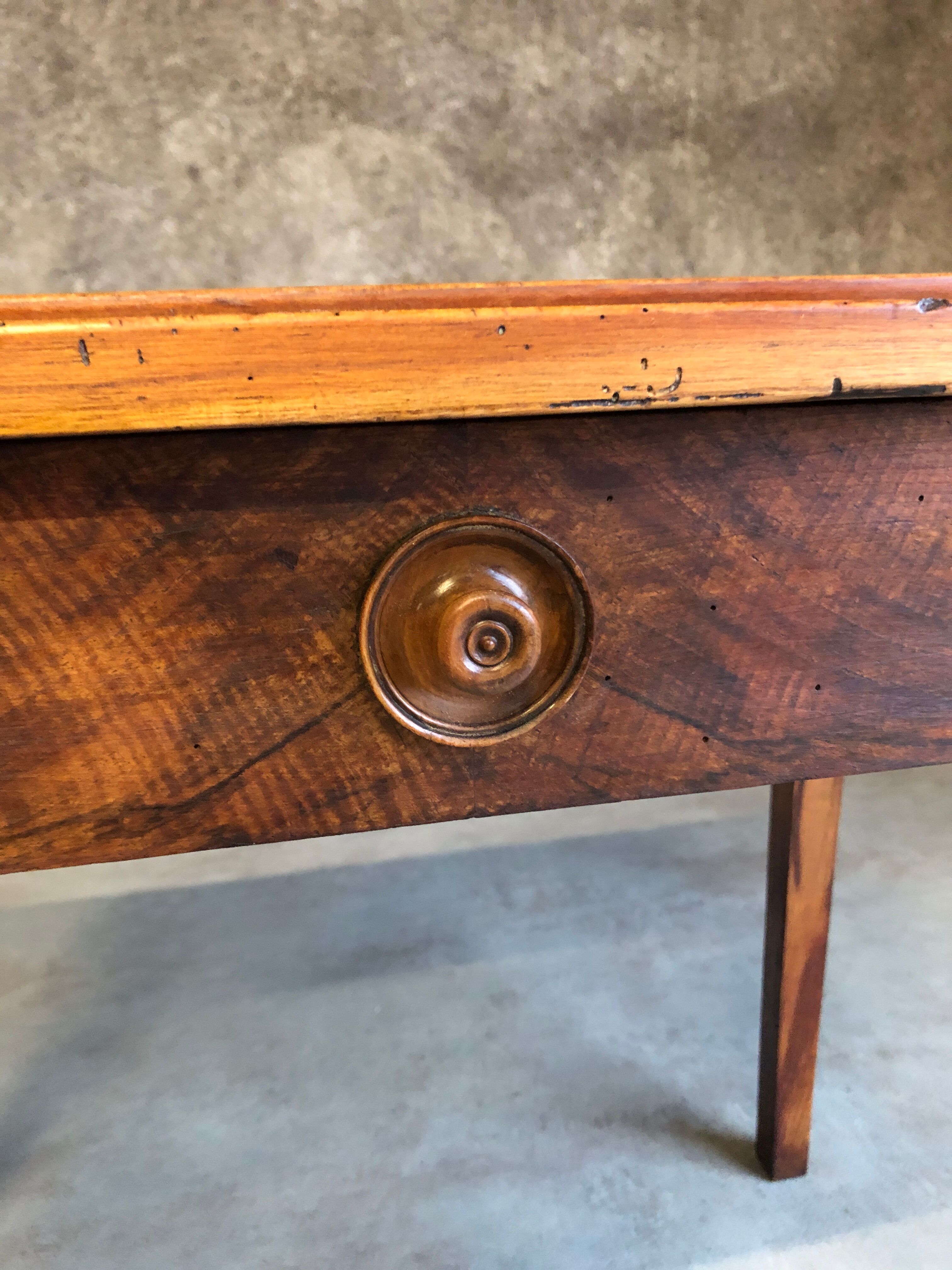 Walnut wood desk with a drawer