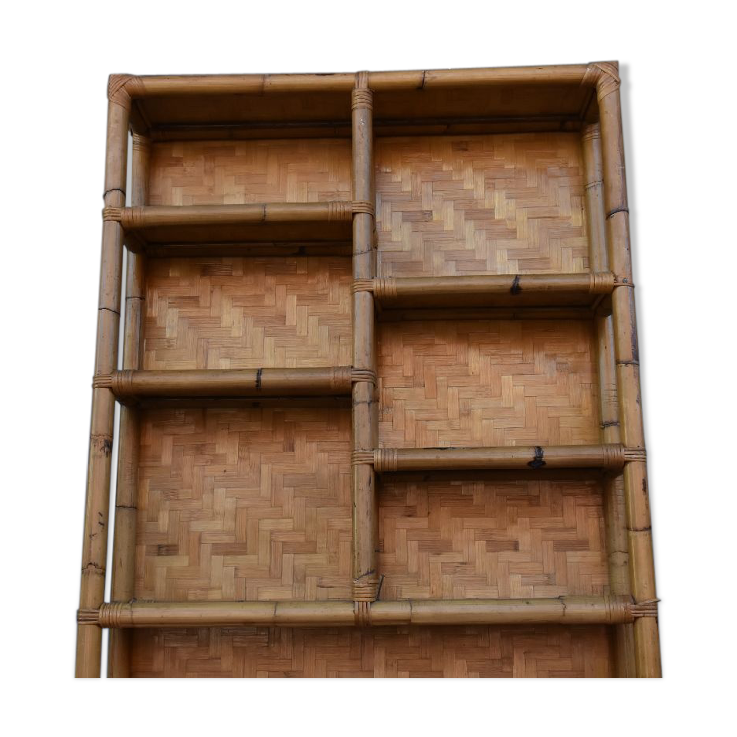 60s bamboo shelf library