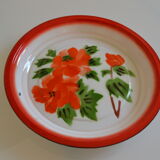 Vintage sheet metal enamelled floral tray