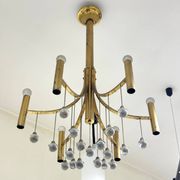 Gaetano Sciolari Geometric Chandelier Hollywood Regency 1970’s
