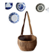 Woven wicker harvest basket
