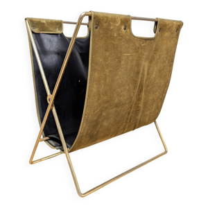 Porte-revues en laiton - velours