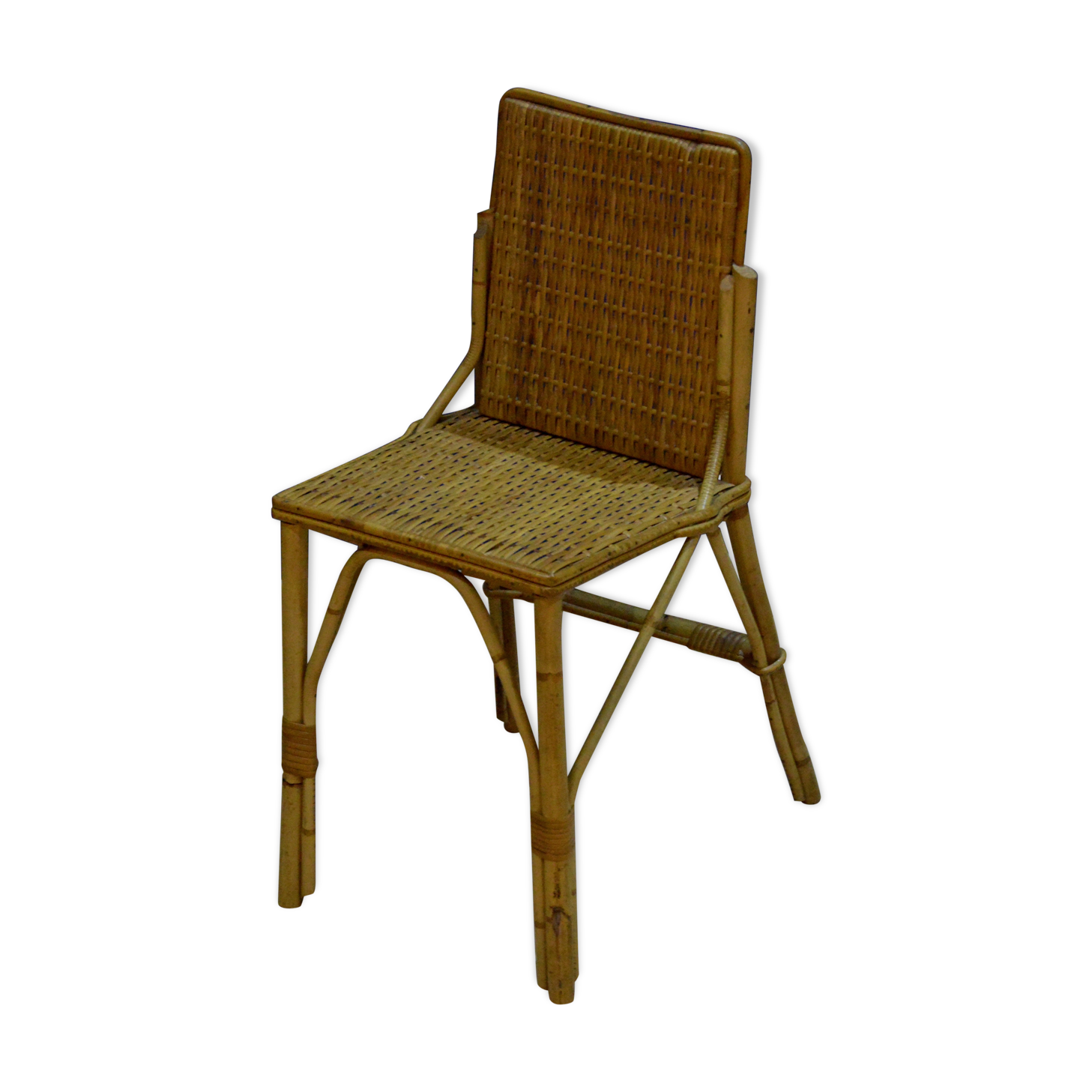 Small bamboo and wicker chair