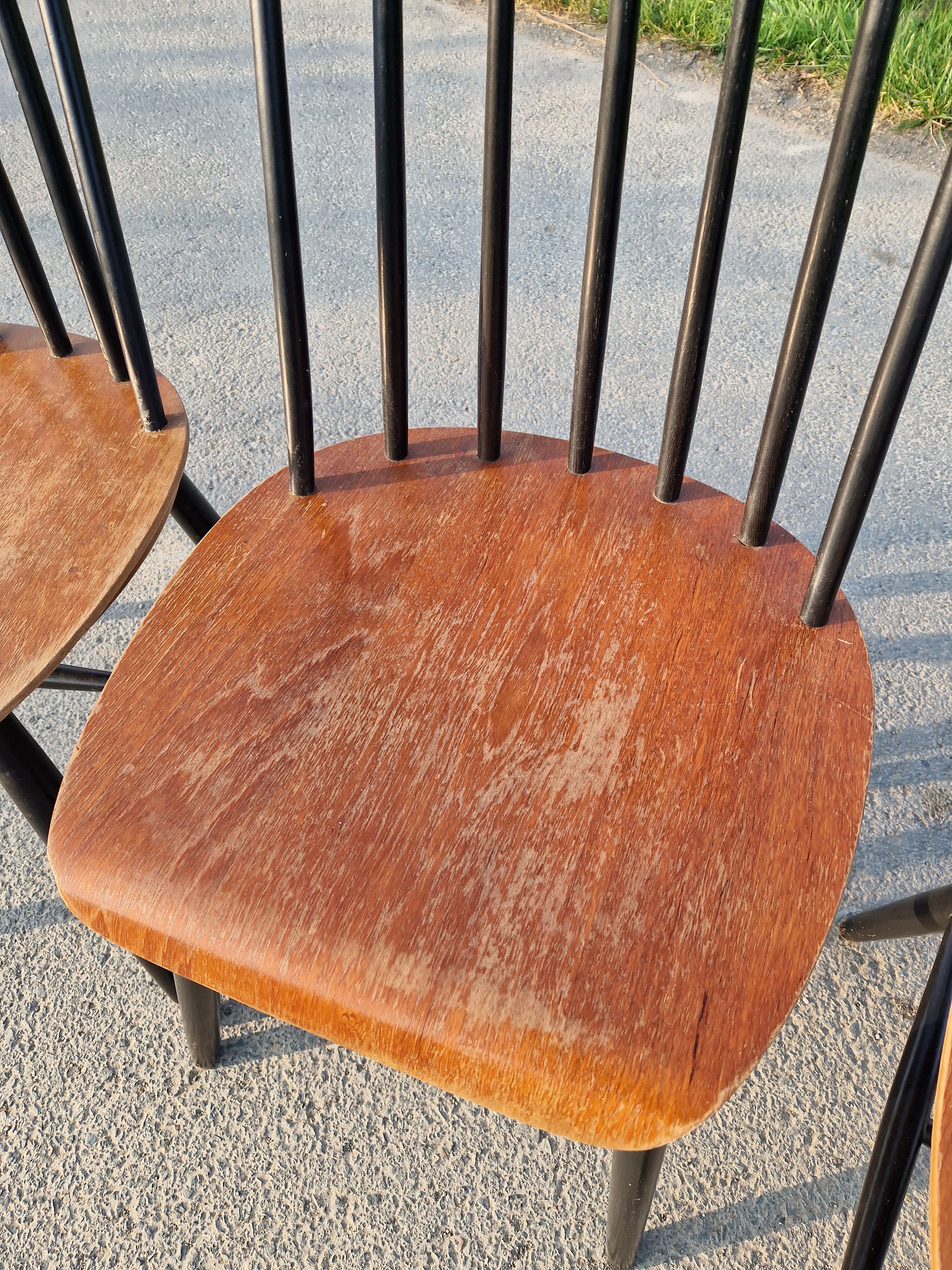Set of 6 Fannett Scandinavian chairs by Ilmari Tapiovaara 1960.