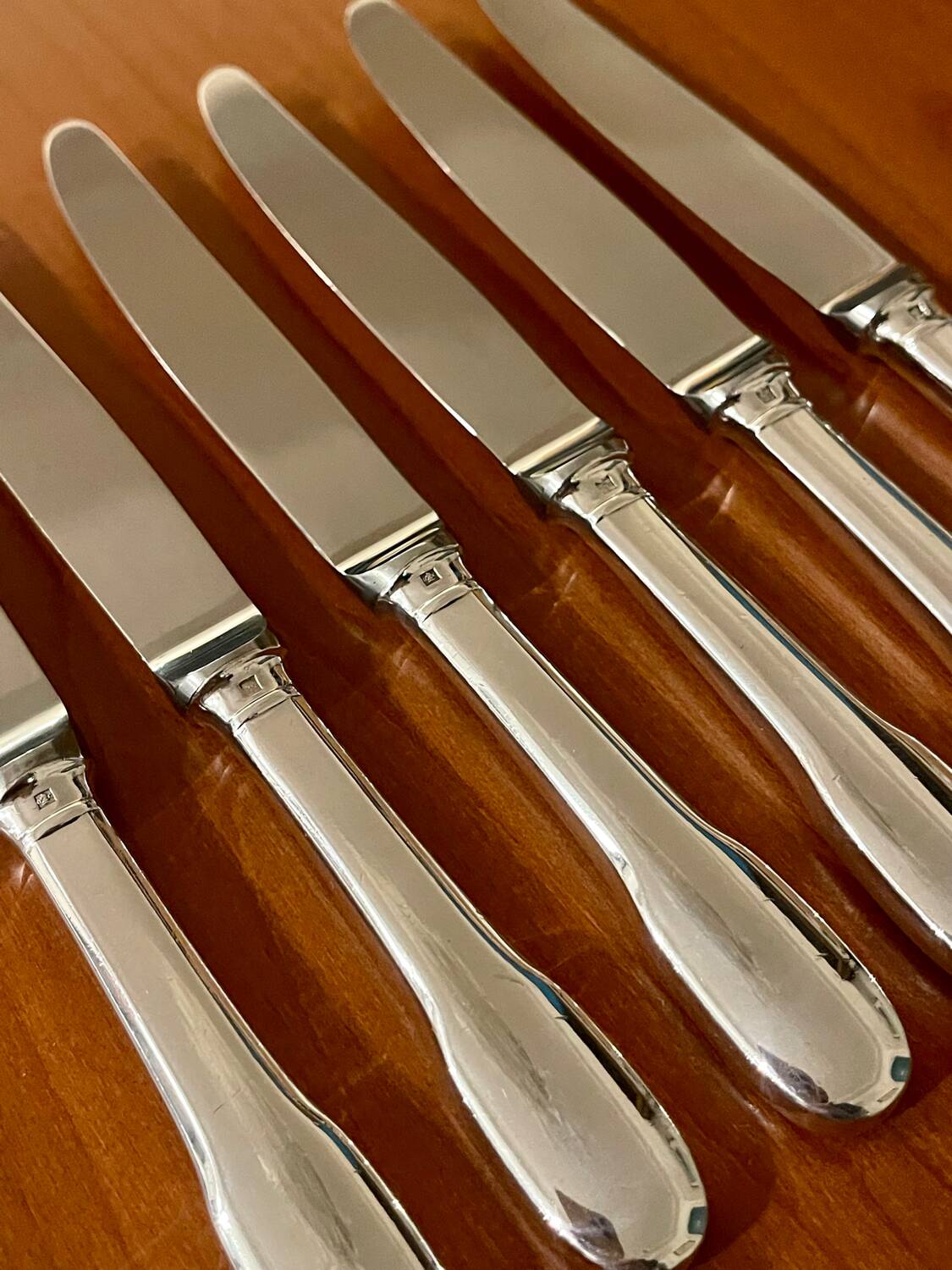 6 Christofle Cluny knives 19.5 cm for dessert, cheese, dessert, good condition