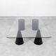 Vintage Italian Rectangular Marble Coffee Table with Glass Top