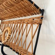 Porte manteau en fer et rotin Jacques Adnet 60s