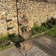 Vintage 1960-70 rattan and iron corner shelf