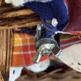 1970s wicker rattan portable bassinet cradle complete with bedding