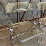 Pair of Yellow Plia Chairs Giancarlo Piretti Castelli Vintage