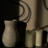 Textured beige vase