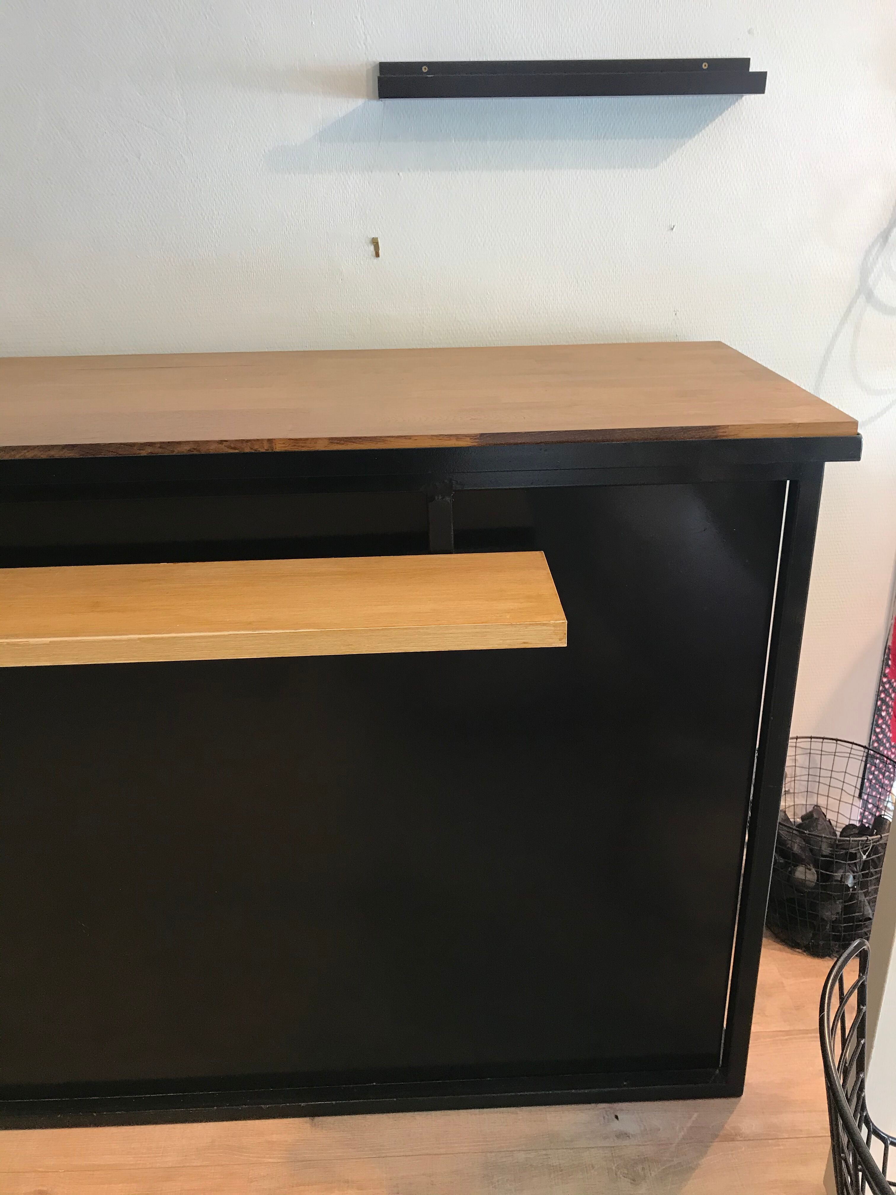 Metal and wood countertop