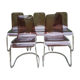 Chairs in plexiglas with chrome metal base