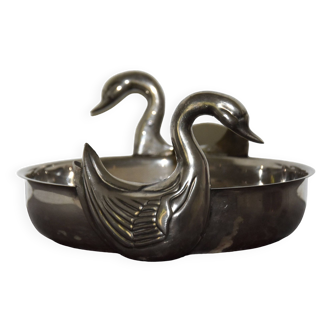 Silver metal swan cup