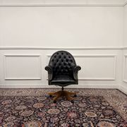 Classic English Chesterfield Desk Chair Black