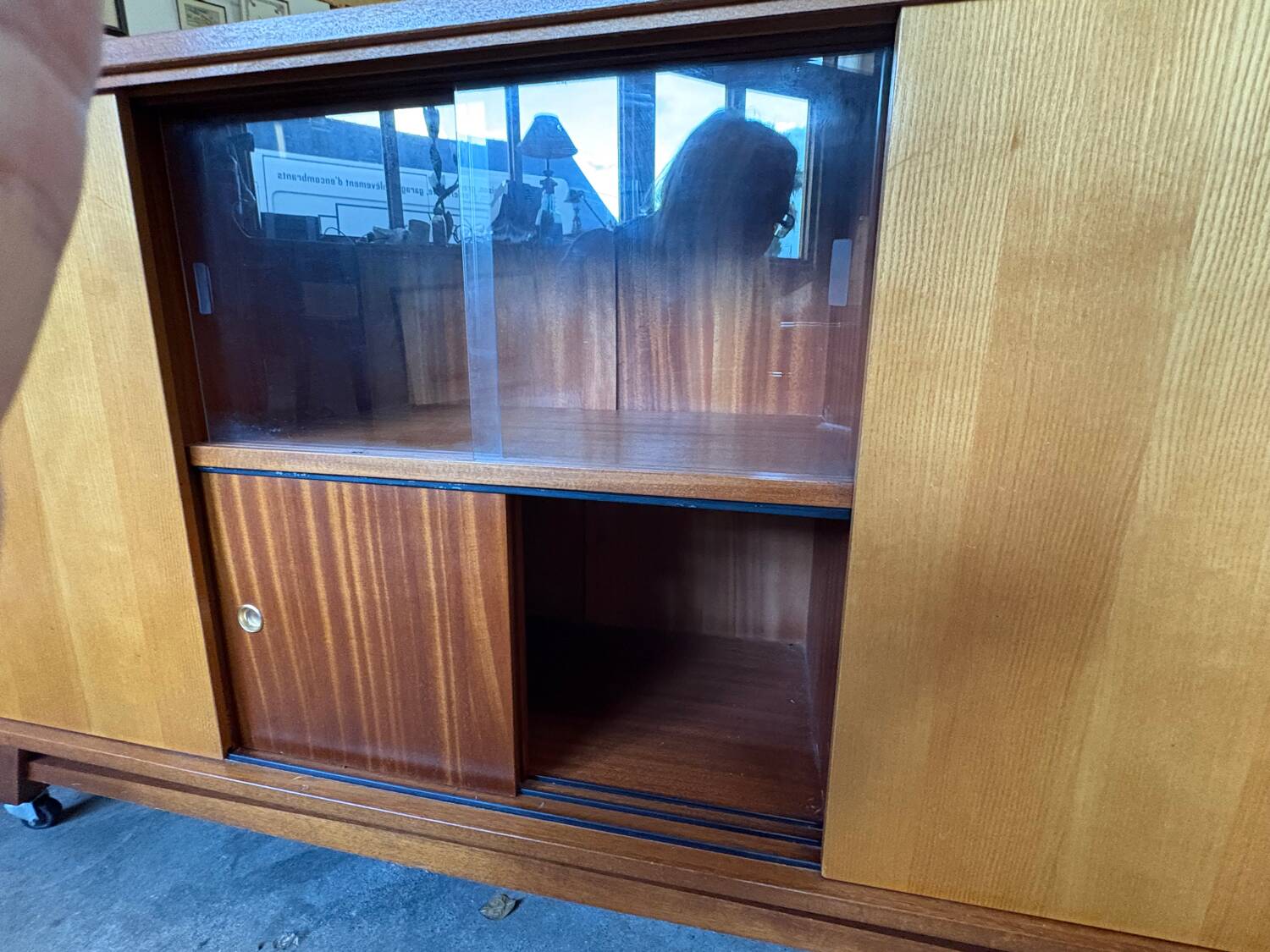 Vintage 1960s sideboard on casters, Scandinavian style
