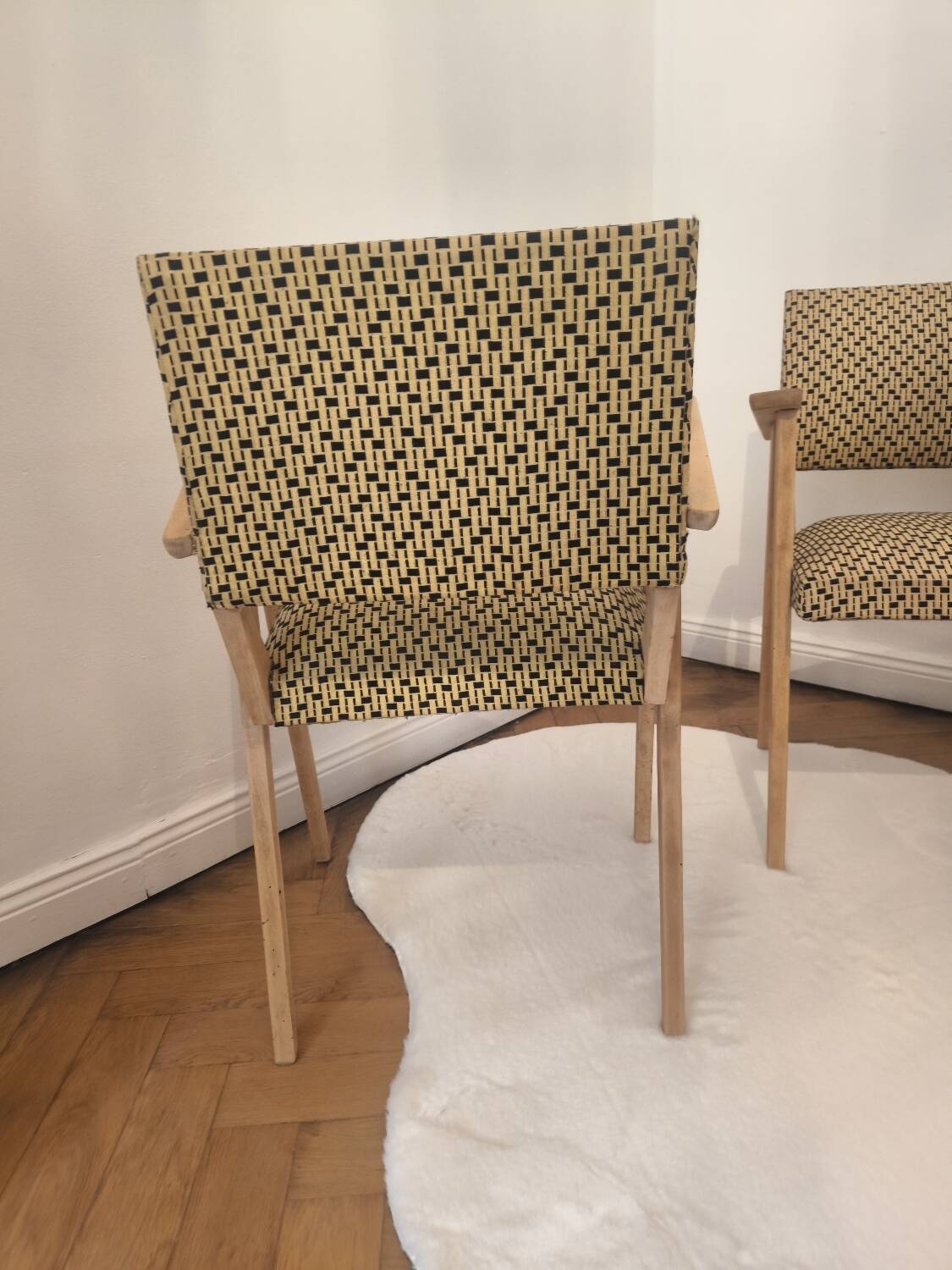 Paire de fauteuils bridge vintage 1950