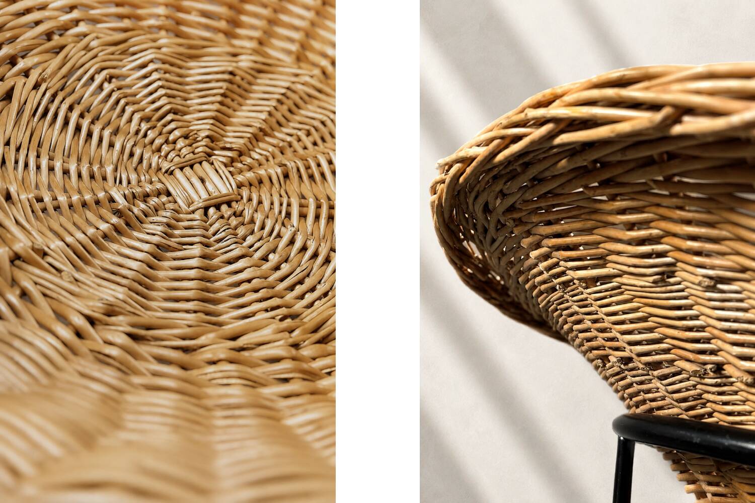 Vintage Mid-Century Italian Modern Boho Rattan Spherical Bowl Chair, 1950s