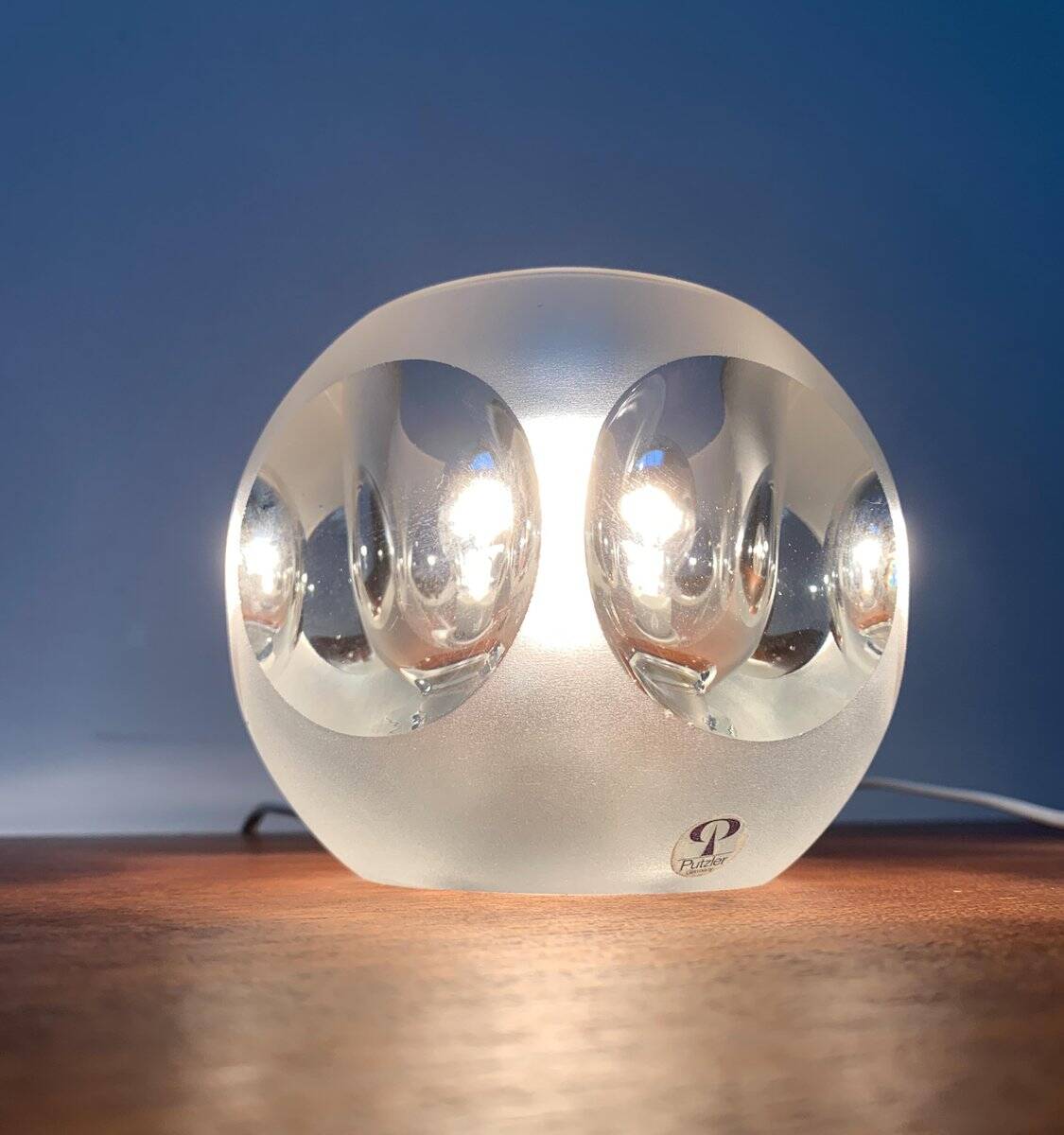 Vintage glass table lamps from Peill & Putzler, set of 2.