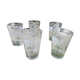 Set of 5 old glasses cups screen-printed décor signed SN Souchon Neuvesel