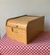 Boîte à rideau vintage en bois / Caisson de bureau ancien