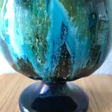 Large cut blue Vallauris earthenware