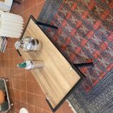 Steiner steel and walnut coffee table