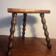 1950s turned wooden tripod stool