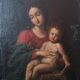 Old painting, oil on canvas, Virgin with Child
