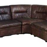 Vintage modular leather sofa from the 60s, 70s