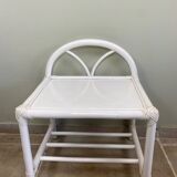White rattan bedside table