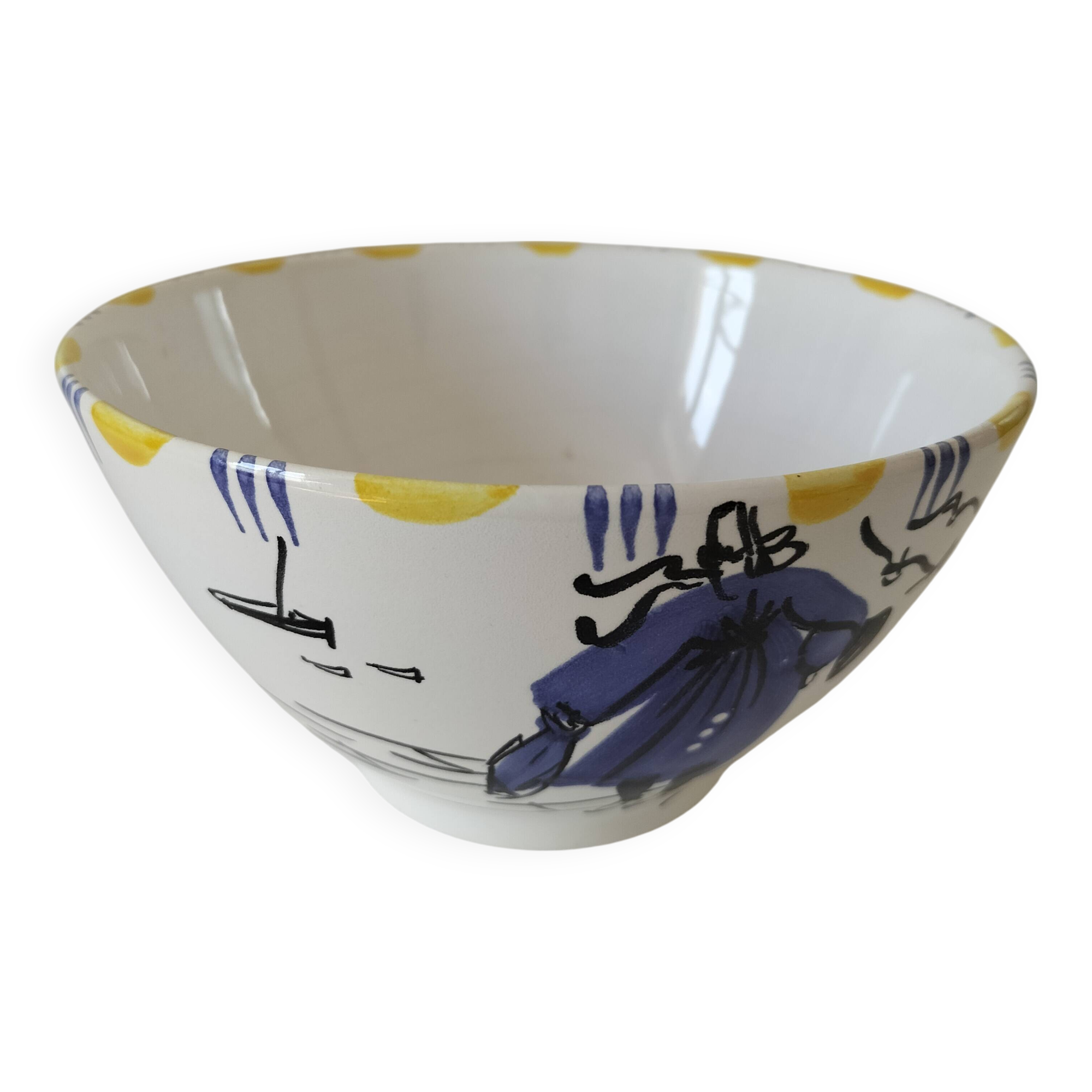 Revisited Breton bowl – Original signed painting – Unique piece