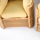 Paire de fauteuils en osier