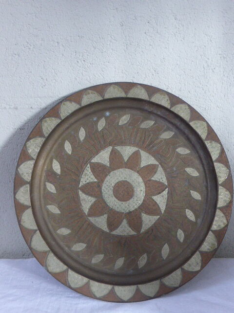 Plate brass, inlaid with metal sheets