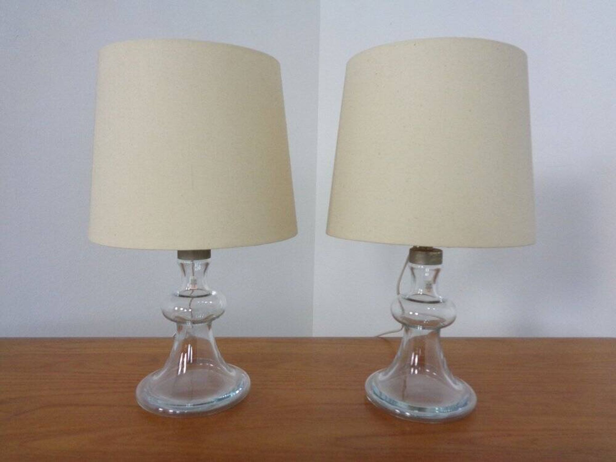 Glass table lamps by Michael Bang for Holmegaard, 1970s, set of 2.