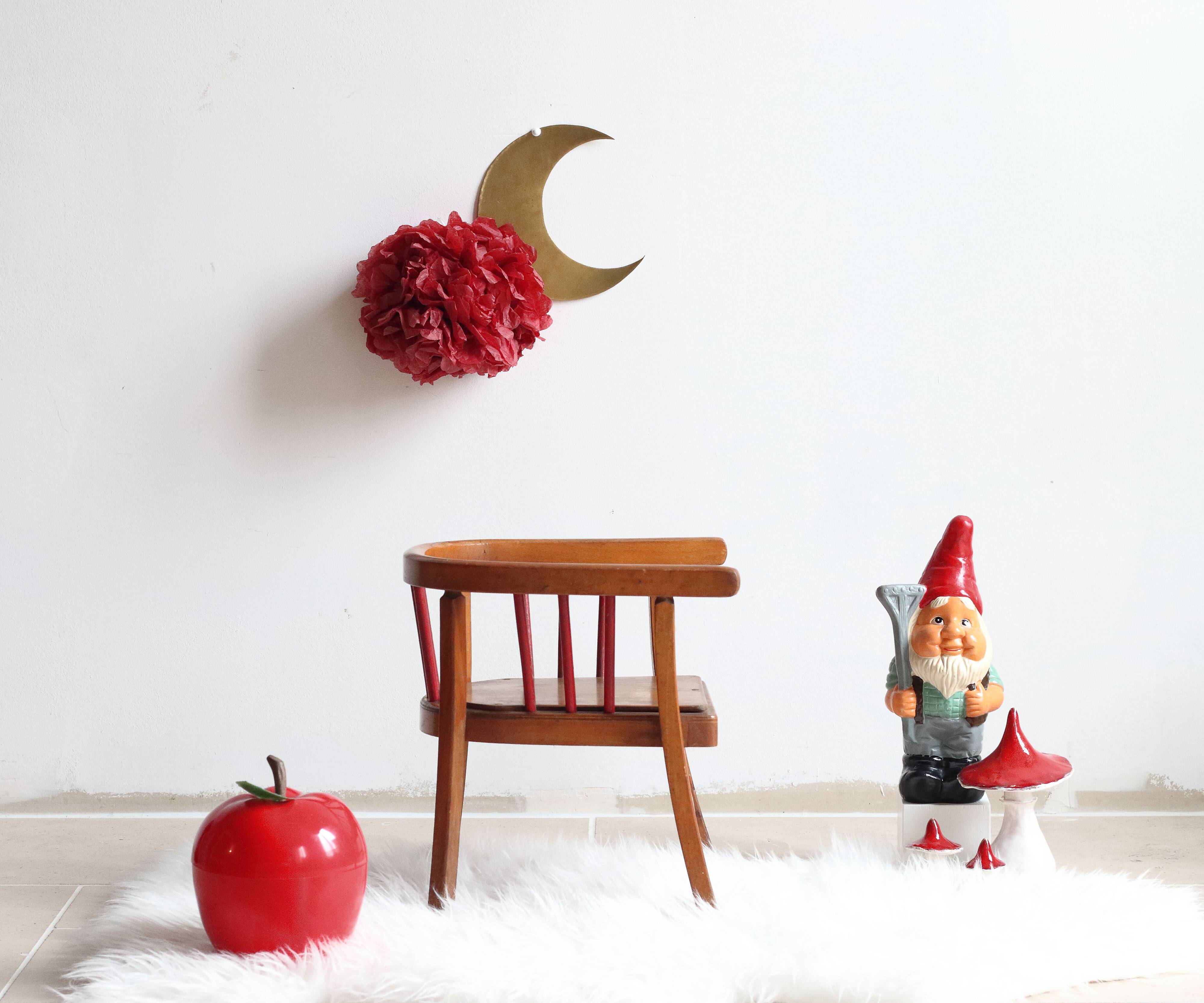 Vintage Baumann wooden children's chair/armchair with bars, 1950s