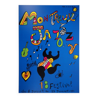 NIKI DE SAINT PALLE: DANCING NANA, MONTREUX JAZZ, 1984 - SIGNED SCREEN PRINT