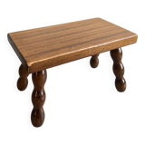 Bobbin decor wooden bench stool