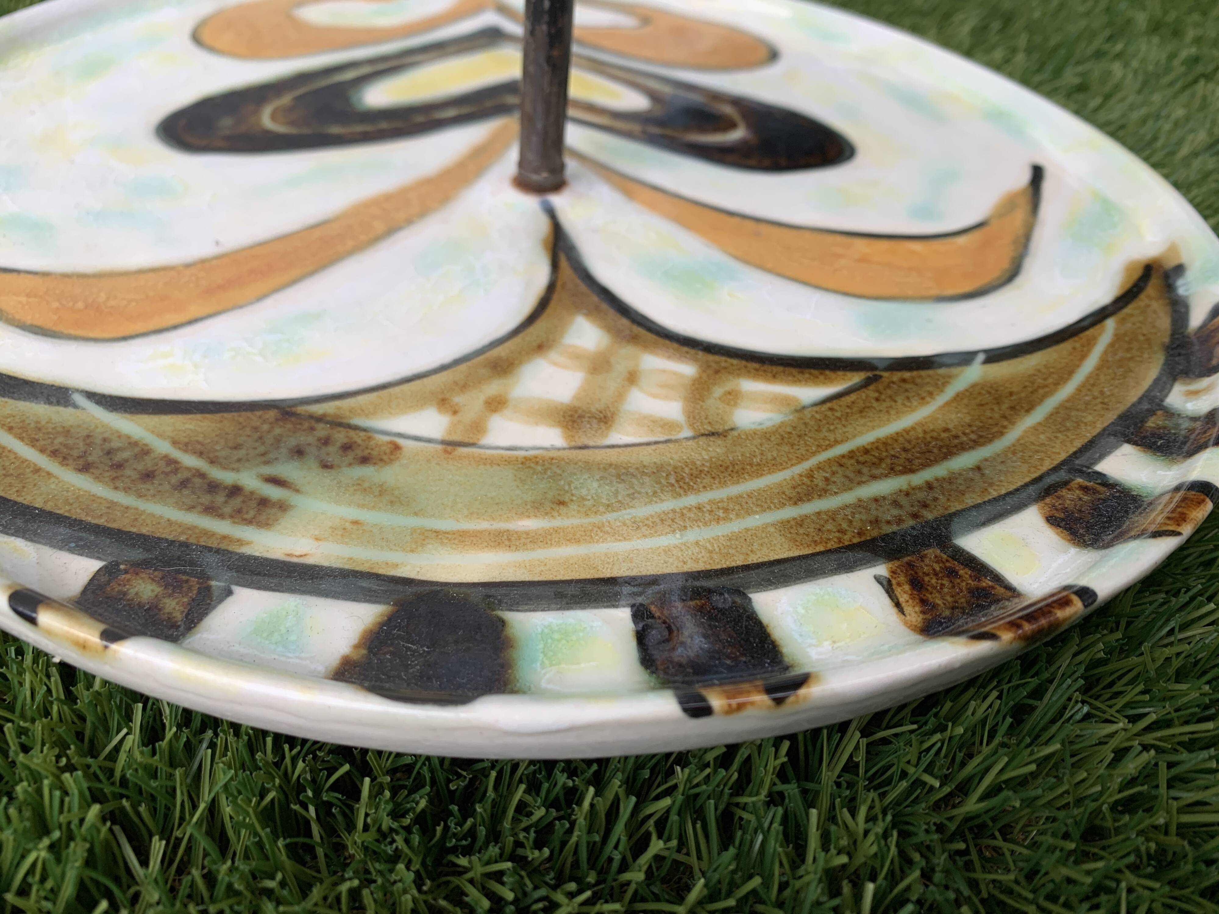 Cheese tray, Vallauris ceramics, unique piece, 1960