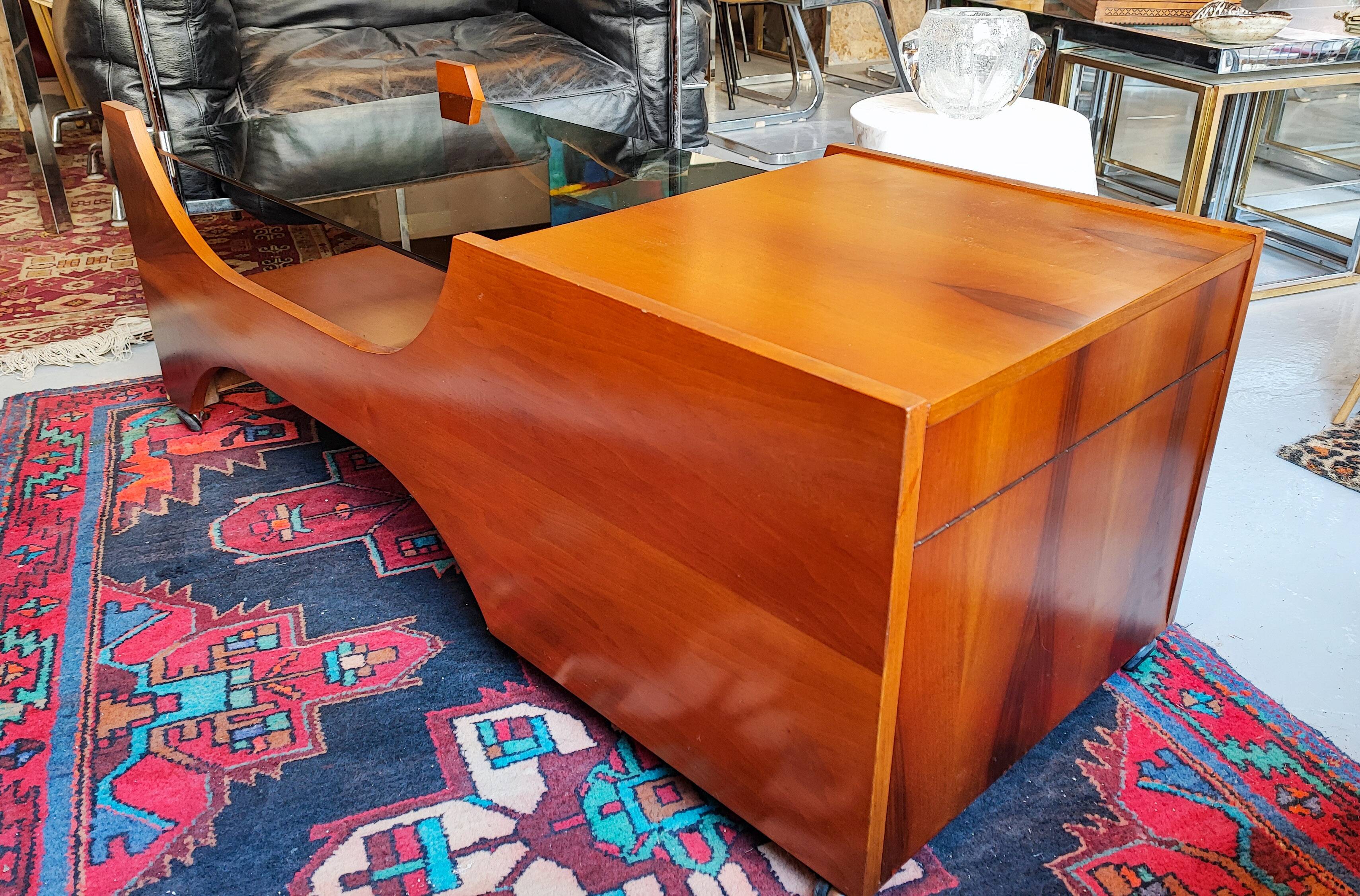 Rosewood coffee bar table Italy 1960