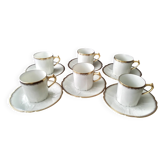 6 antique coffee cups in Limoges porcelain
