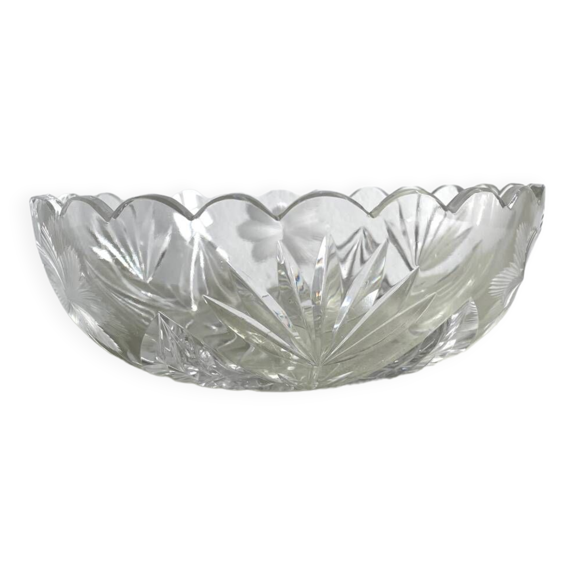 Saladier / coupe à fruits en cristal gravé